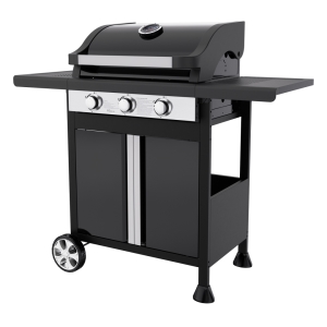 3 Burners Gas Grill 
with Dual-Display Thermometer and Semi-Closed Cabinet