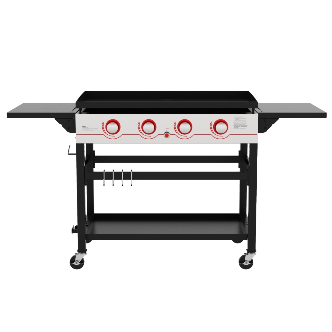 Flat Top 4Burners Gas Griddle with Ceramic Coated Cooking Plate and