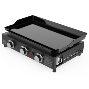 GP3X Series 3-Burner Gas Plancha with Porcelain-Enameled Fry Tray
