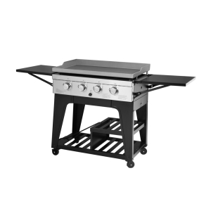 Stainless Steel 4-Burners Gas Griddle with Sandblasted Steel Cooking Plate and Individually Controlled Ignition Systems