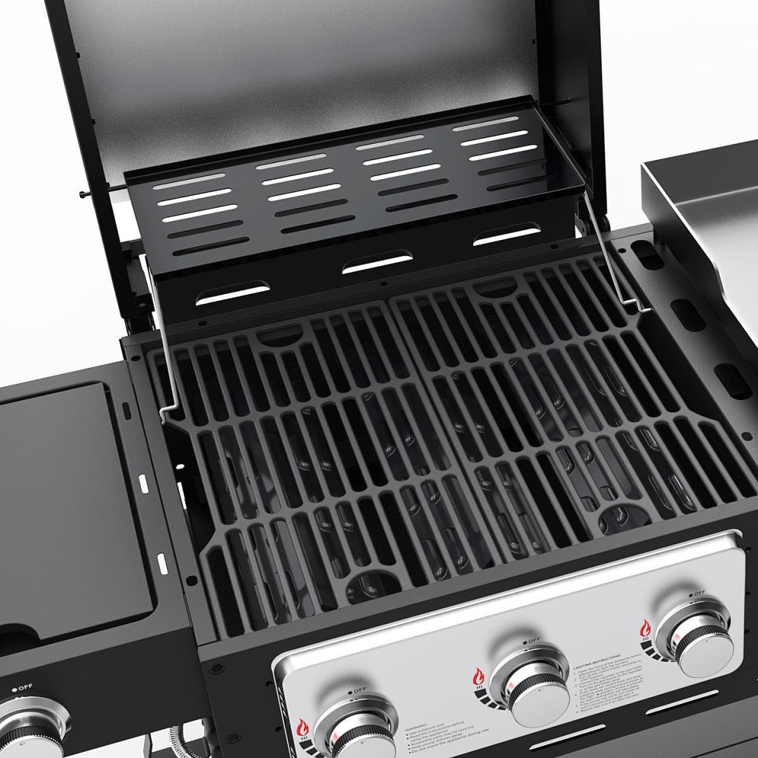 3Burner Gas and 3Burner Griddle Combo Grill DLX2014 BBQ Wholesaler & Manufacturer Huige