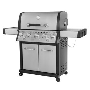 5-Burner Stainless Steel Gas Grill with Double-layer Firebox, Rear Burner and Side Burner