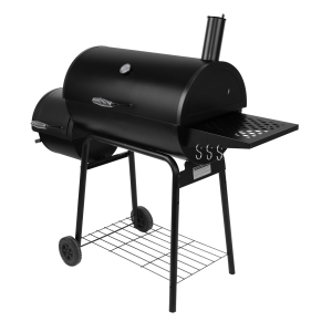 30-Inch Charcoal Grill with Offset Smoker & Side Table
