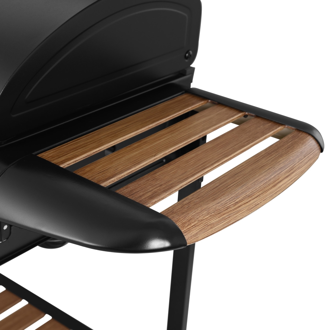 Stylish 4 Burners Faux Wood Grain Paint Coated Gas Grill BBQ