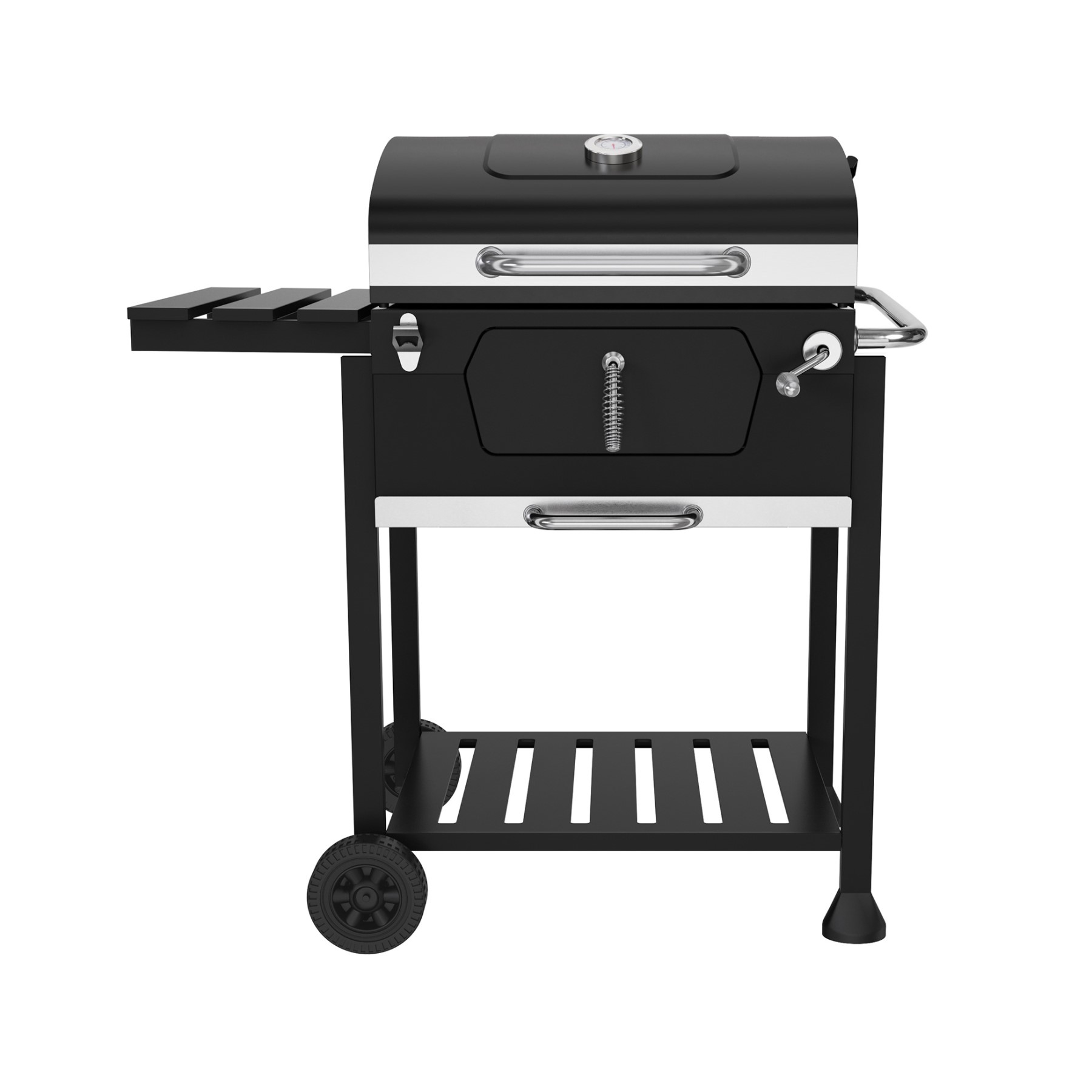 24-Inch Charcoal Grill with Folding Side Table &  Handle